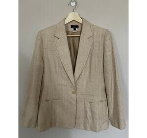 KRG for Nordstrom Blazer 100% Raw Silk Beige Size 14P